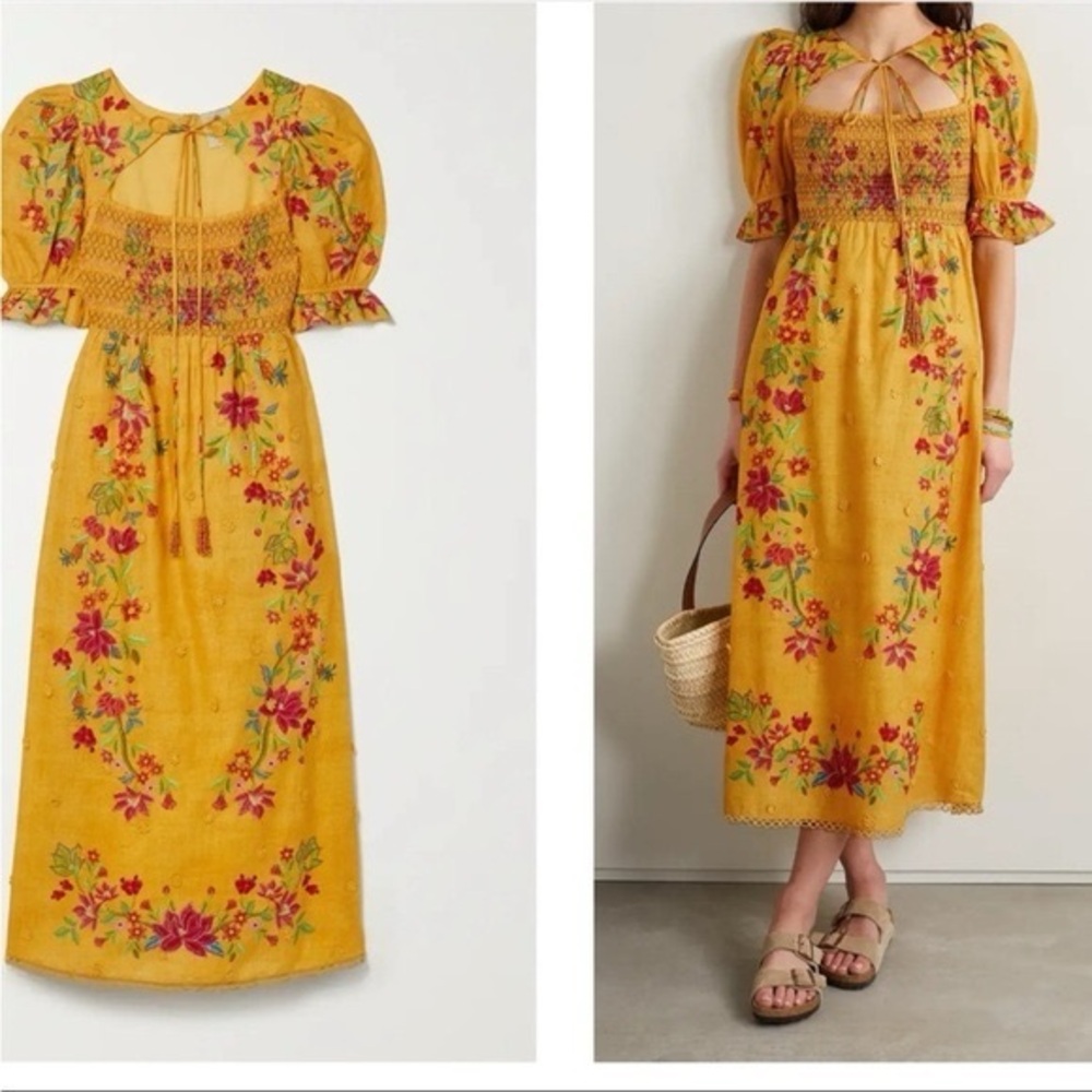 FARM Rio Yellow Floral Dress